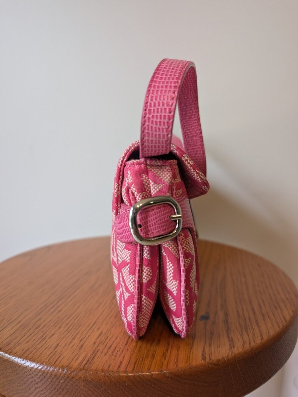 Y2K DKNY Monogram Baguette Pink Shoulder Bag - Picture 5 of 9